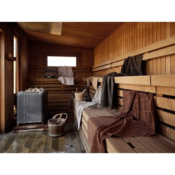 Světle hnědý froté bavlněný ručník 50x100 cm Sauna – Zone-image-1