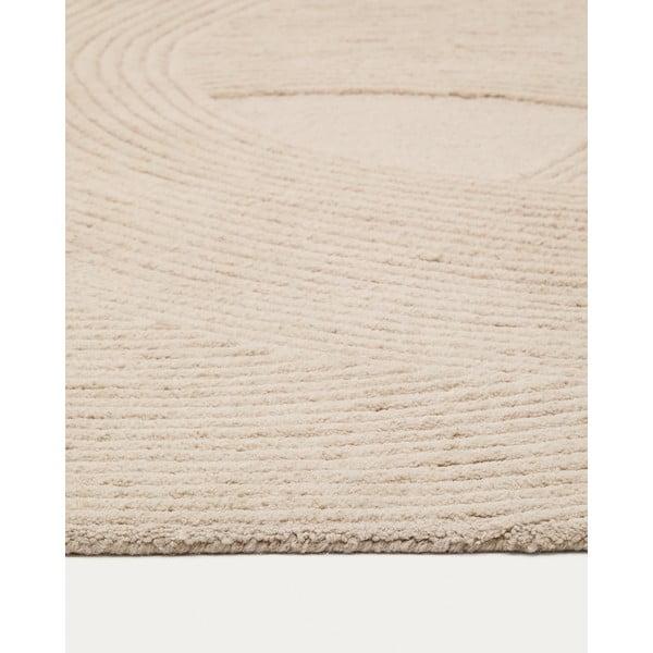 Krémový ručně tkaný vlněný koberec 160x230 cm Domm – Kave Home-image-2