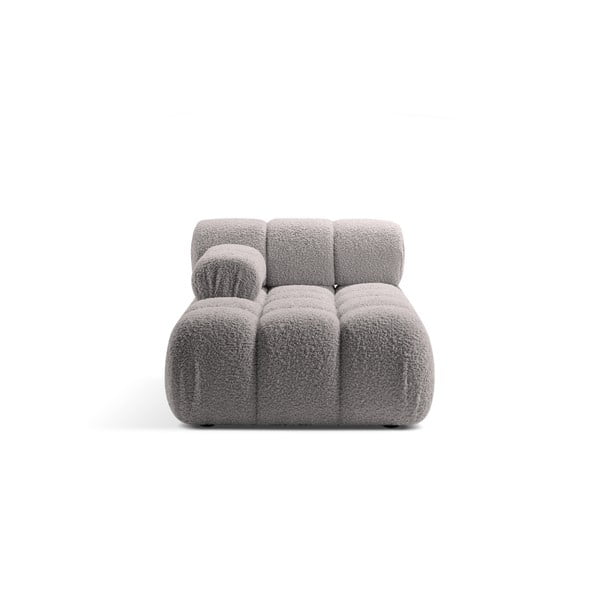 Světle šedý modul pohovky z textilie bouclé (levý roh) Bellis – Micadoni Home