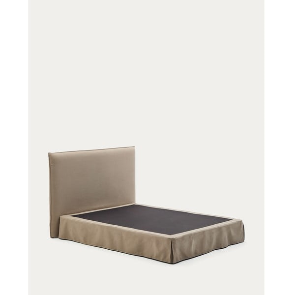 Taupe čalouněná dvoulůžková postel 160x200 cm Jaira – Kave Home-image-3