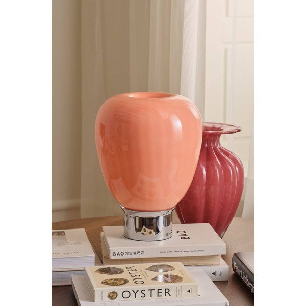 Růžová/v leskle stříbrné barvě skleněná stolní lampa (výška 34 cm) Balloon – Ellos Home-image-2
