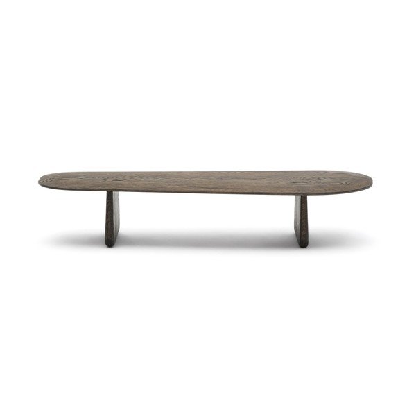 Tmavě hnědý konferenční stolek z dubového dřeva 64x146 cm Pirita – Kave Home-image-3