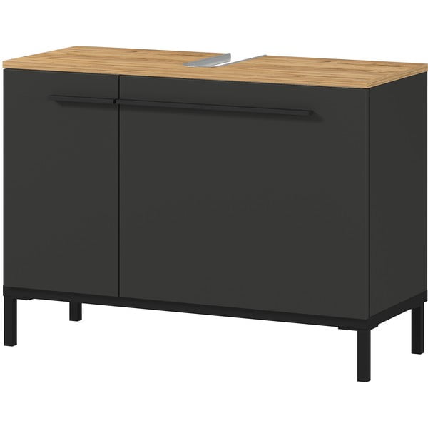 Tmavě šedá skříňka pod umyvadlo v dekoru dubu 80x59 cm Yonkers - Germania-image-3