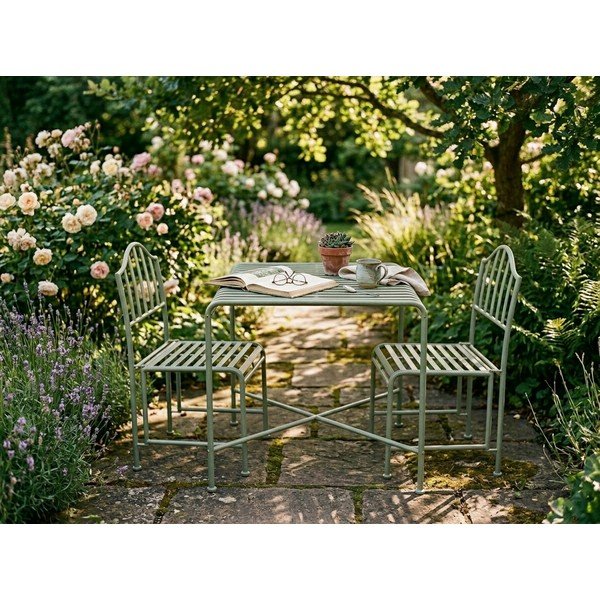 Zelená kovová zahradní židle – Esschert Design-image-1