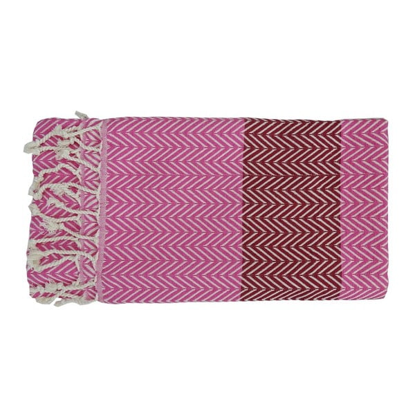 Růžová ručně tkaná osuška z prémiové bavlny Homemania Damla Hammam, 100 x 180 cm
