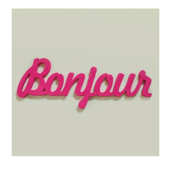 Dekorativní nápis Bonjour, růžový