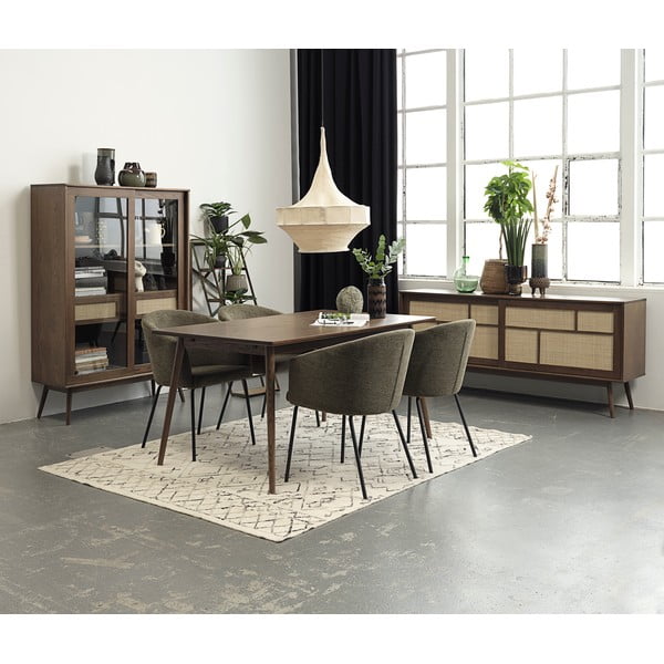 Khaki čalouněné jídelní křeslo s područkami Easton – Unique Furniture-image-1