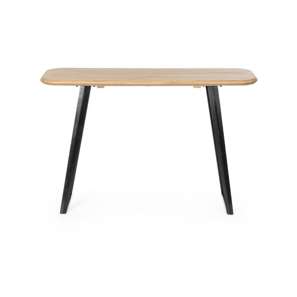 Černý/ve světle přírodní barvě konzolový stolek s deskou z mangového dřeva 40x130 cm Nashik – Bizzotto-image-2