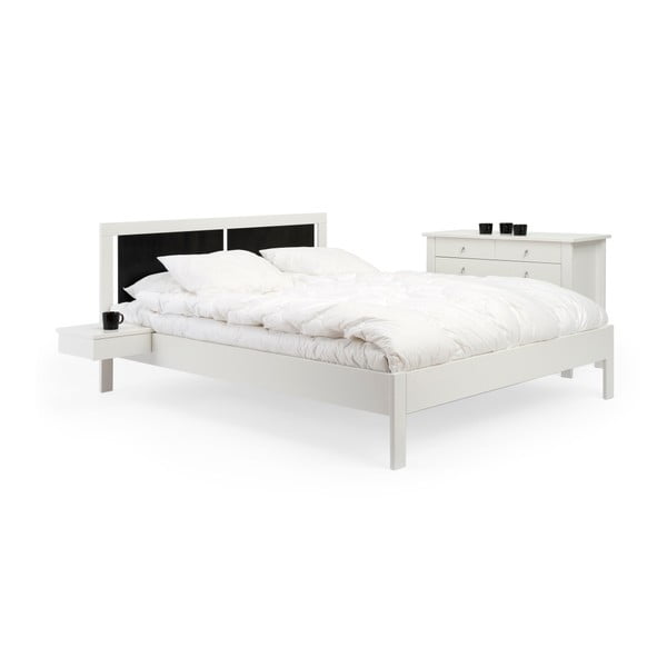 Bílá ručně vyráběná postel z masivního březového dřeva Kiteen Koli, 160 x 200 cm 
