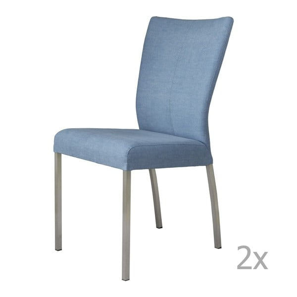Sada 2 modrých jídelních židlí Classic