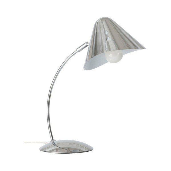 Ocelová stolní lampa s ohybatelnou konstrukcí v leskle stříbrné barvě (výška 40 cm) Nathan – Ellos Home