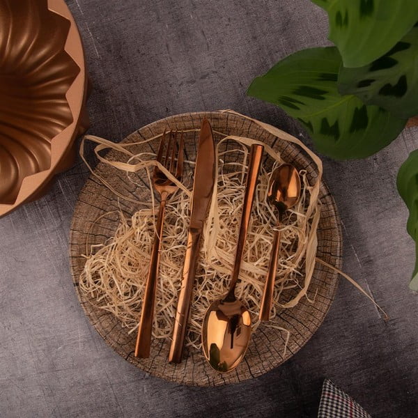 Nerezový příbor v měděné barvě 24 ks Copper – Orion-image-4