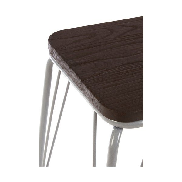 Šedá/v tmavě přírodní barvě stolička z jilmového dřeva District – Premier Housewares-image-4