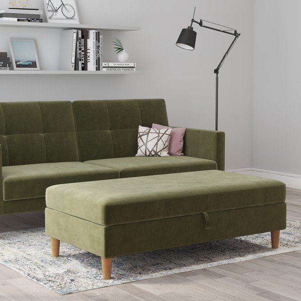 Zelená sametová podnožka Lilly – Støraa-image-3