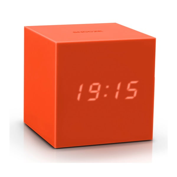 Oranžový LED budík Gingko Gravity Cube