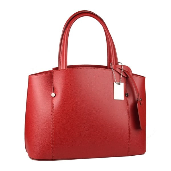 Červená kožená kabelka Matilde Costa Ibra