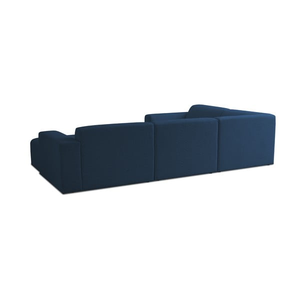 Tmavě modrá rohová pohovka z textilie bouclé (do "U") Roxy – Scandic-image-2
