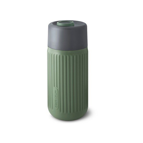 Zelený skleněný cestovní hrnek 340 ml – Black + Blum