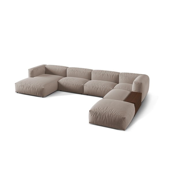 Béžová modulární rohová pohovka (pravý roh/do "U") Martina – Micadoni Home-image-2