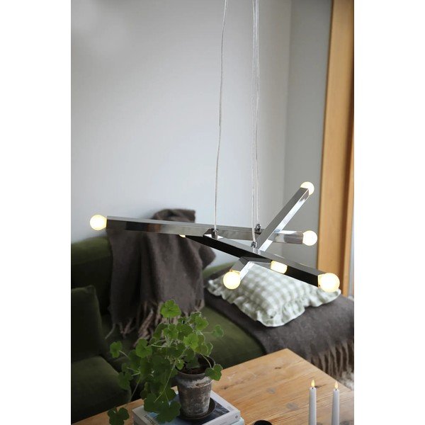 Kovové závěsné svítidlo ve stříbrné barvě Stack – Markslöjd-image-1