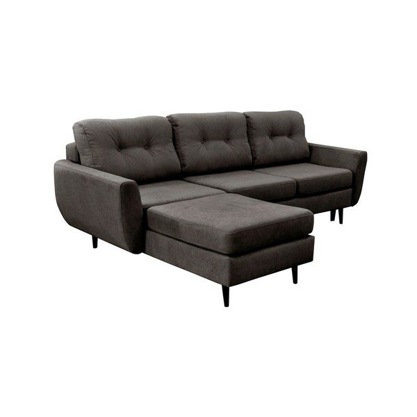Tmavě šedá rozkládací pohovka s černými nohami Mazzini Sofas Hortensia, levý roh-image-1