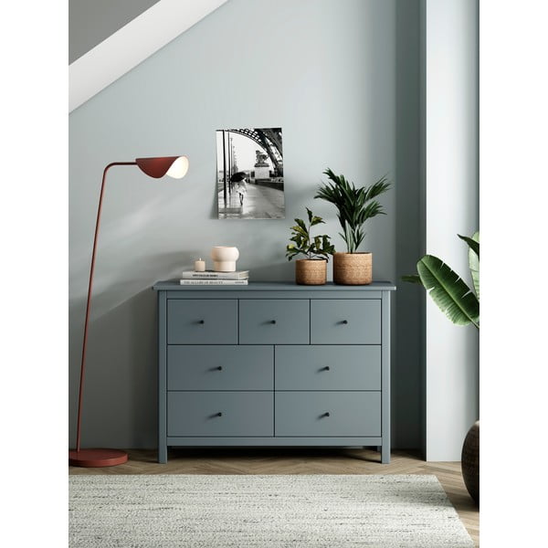 Komoda šedozelená z borovicového dřeva 110x80x40 cm Misti – Marckeric-image-1