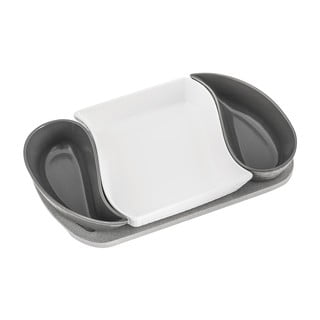 Set 3 servírovacích misek s podnosem Villa Altachiara Yin&Yang, 31,5 x 18,5 cm