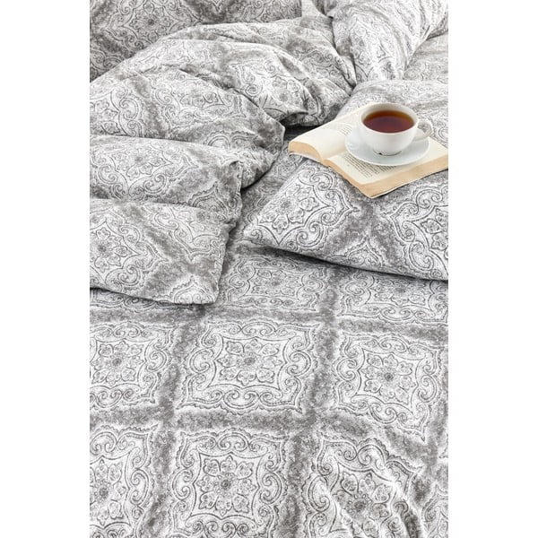 Šedé povlečení na dvoulůžko/prodloužené s prostěradlem/4dílné 200x220 cm Geometric – Mila Home-image-2