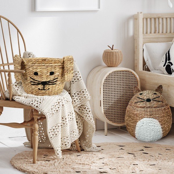 Dětský koš na hračky z vodního hyacintu v přírodní barvě ø 35x26 cm Rabbit – Compactor-image-1