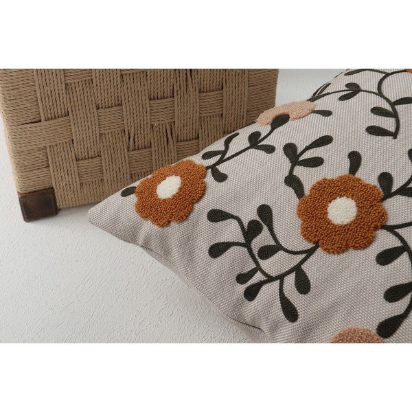 Lněný dekorační polštář 43x43 cm Fulya – Mioli Decor-image-3