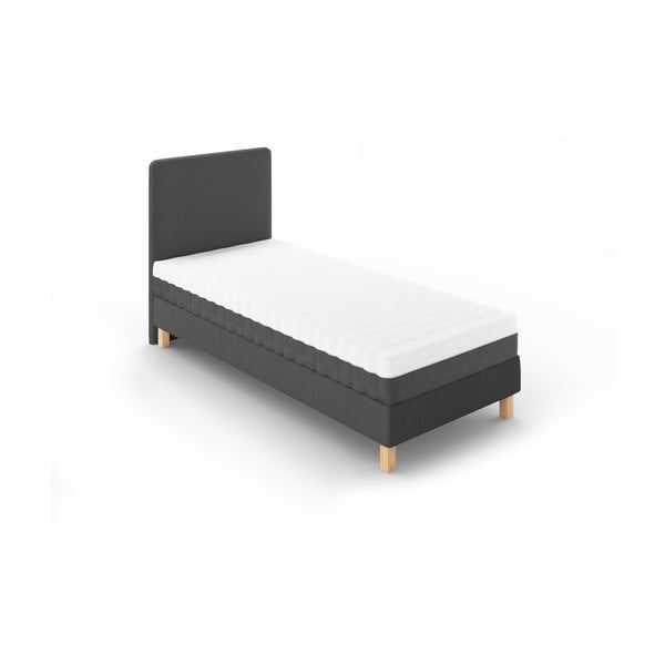 Tmavě šedá čalouněná jednolůžková postel s roštem 90x200 cm Lotus – Cosmopolitan Design-image-1