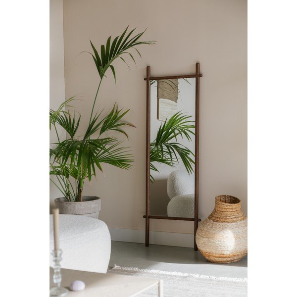 Stojací zrcadlo s dřevěným rámem 58x160 cm Solene – White Label-image-1