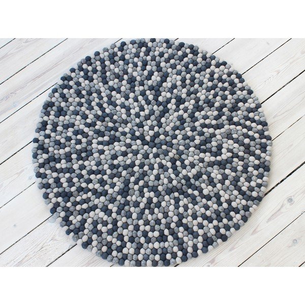 Tmavě šedý kuličkový vlněný koberec Wooldot Ball Rugs, ⌀ 200 cm-image-1