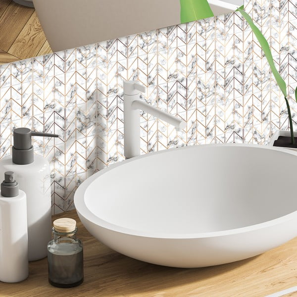 Samolepky v sadě na kachličky 9 ks 20x20 cm Marble – Ambiance-image-3