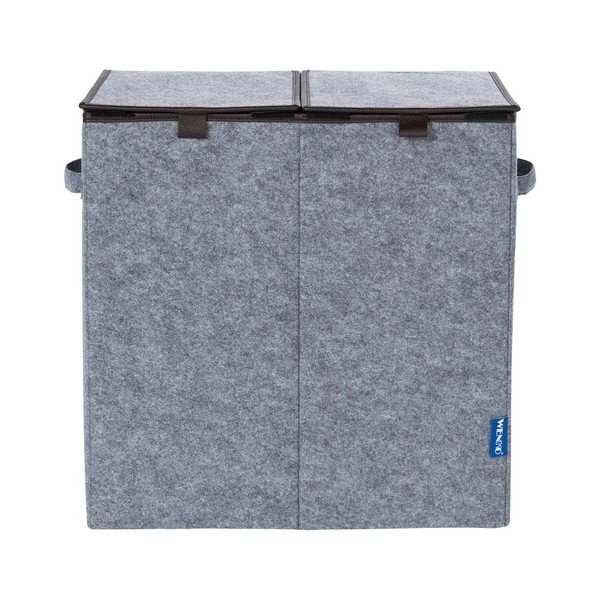 Šedo-hnědý dvojitý koš na prádlo Wenko Duo, 82 l-image-1