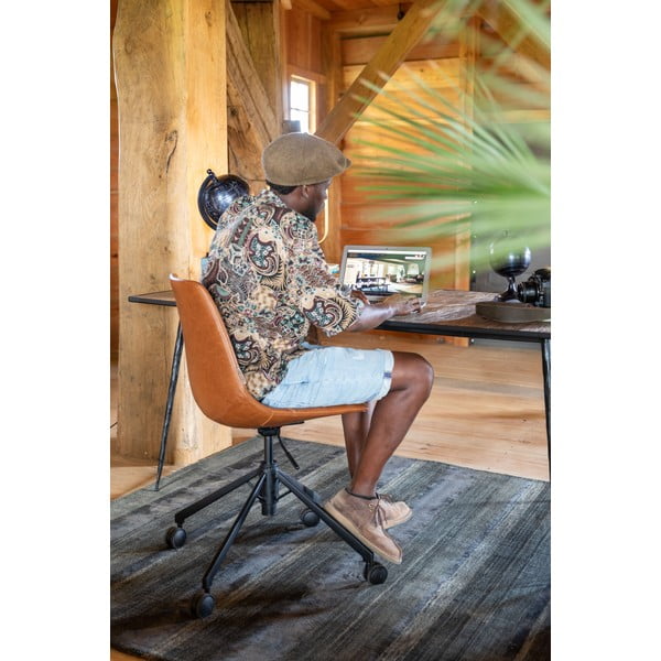 Hnědá kancelářská židle na kolečkách Dutchbone Franky-image-2