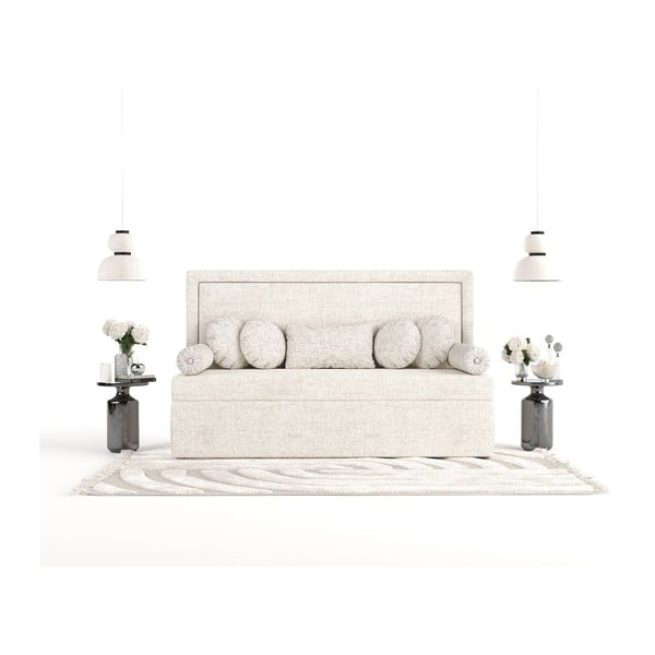 Krémová čalouněná jednolůžková postel 80x200 cm Scala – Maison de Rêve-image-4