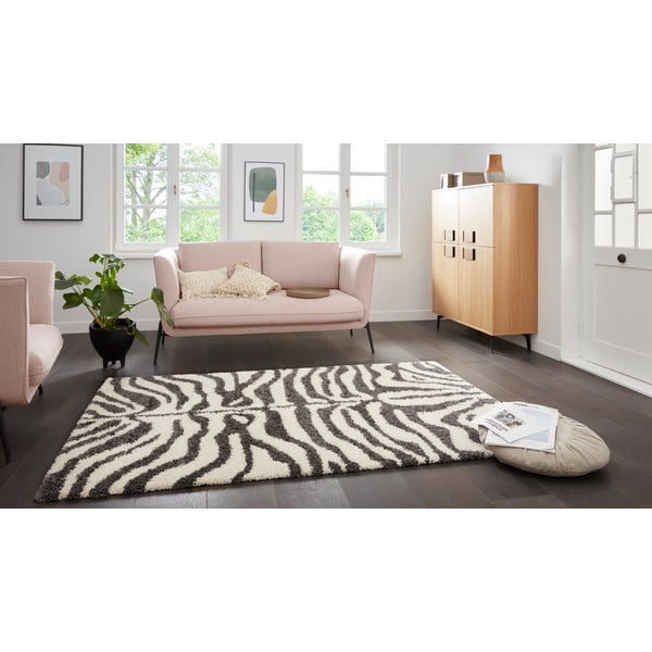 Šedý/béžový koberec 150x80 cm Striped Animal - Ragami-image-1