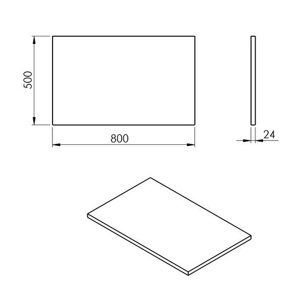 Bílá deska pod umyvadlo 80x50 cm Plato – Sapho-image-2