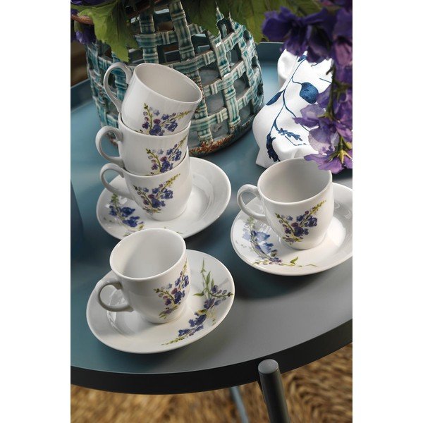 Bílo-modré porcelánové šálky v sadě 6 ks 0.9 l – Hermia-image-1