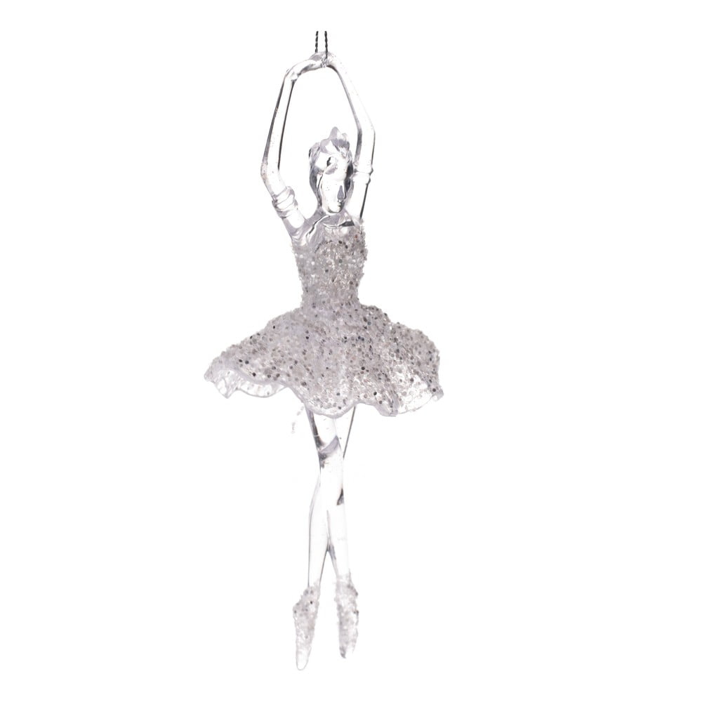 Závěsná soška baleríny ve stříbrné barvě Dakls, výška 17 cm