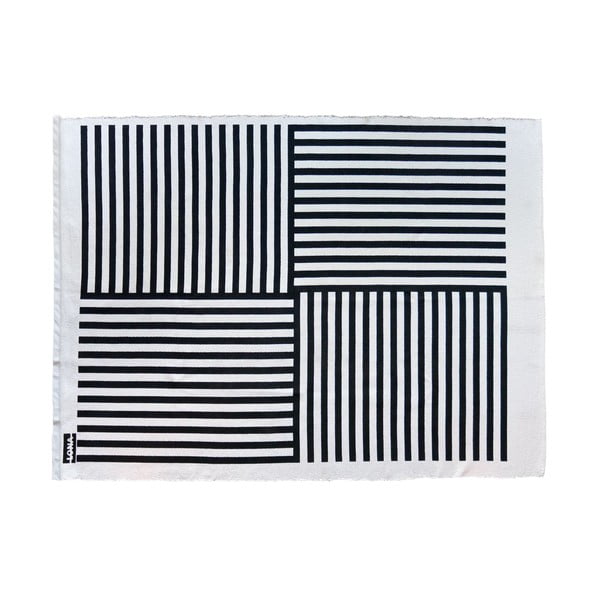 Koberec Lona Print 200x150 cm, černý/bílý