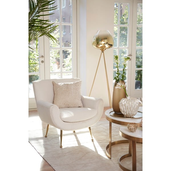 Krémové křeslo z textilie bouclé Vinstra – Light & Living-image-1