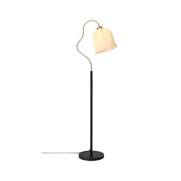 Bílá/černá látková stojací lampa (výška 150 cm) Bell – Ellos Home
