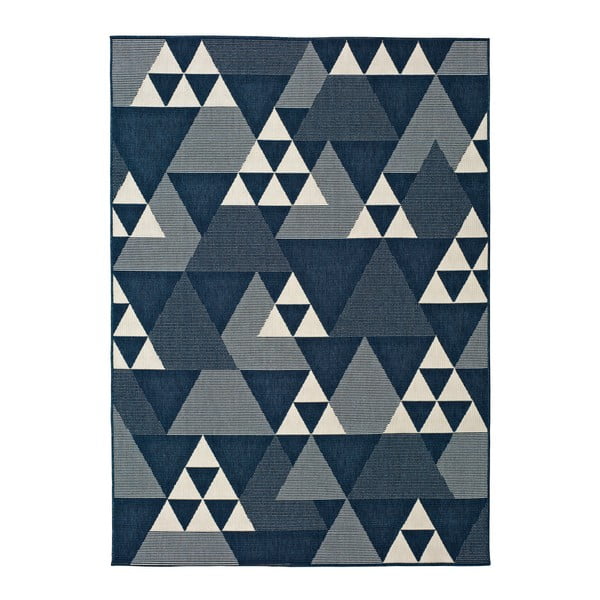 Modrý venkovní koberec Universal Clhoe Triangles, 160 x 230 cm