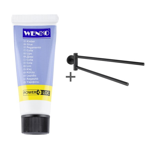 Matně černý samodržící držák na ručníky z nerezové oceli Bosio – Wenko