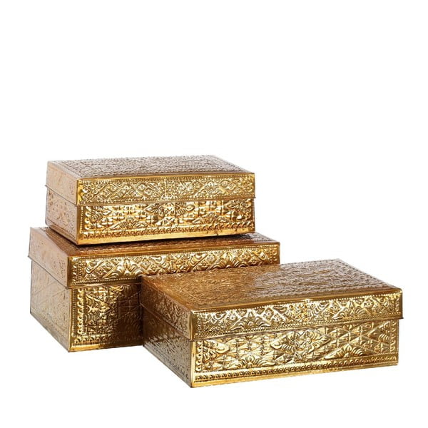 Set 3 boxů Golden Aluminium