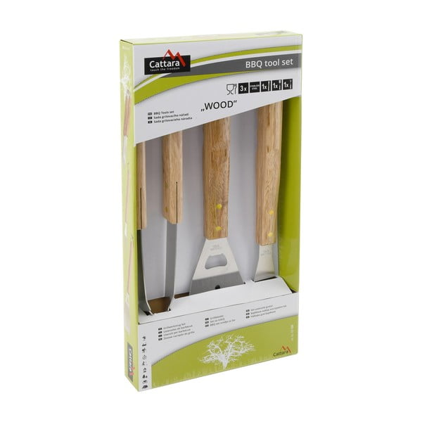 Set 3 kusů grilovacího nářadí Cattara Wood-image-2