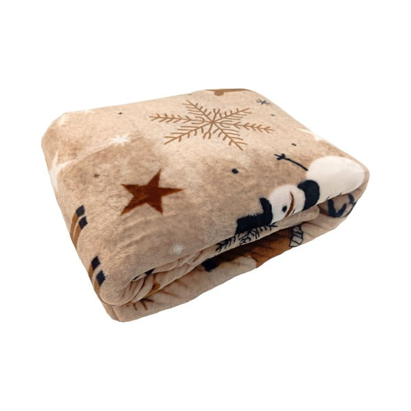 Hnědá deka s vánočním motivem z mikroplyše 150x200 cm Nordic Fairytale – My House-image-1