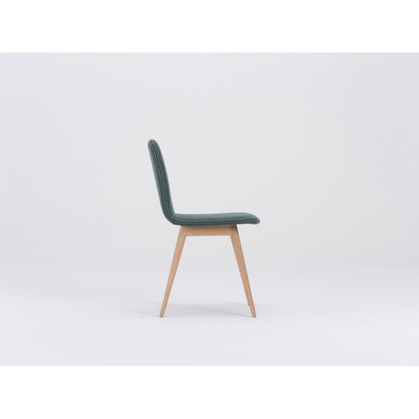 Zelená jídelní židle s podnožím z dubového dřeva Gazzda Ena-image-3